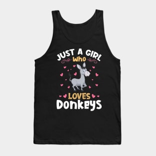 Just a Girl who Loves Donkeys Gift Tank Top